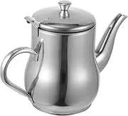 SOLUSTRE 1Pc Stainless Steel Oil Strainer Pot with Fine Mesh Filter Practical Cooking Oil Dispenser for Kitchen for Storing and Reusing Oil Grease and Leftovers