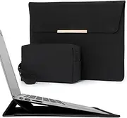 HYZUO 15-16 Inch Laptop Sleeve Case with Stand for MacBook Pro 16 M4/M3/M2/M1 Pro/Max 2025-2019, MacBook Pro 15 2015-2012, XPS 15, Samsung Galaxy Book Flex/Pro 15, Black(Smiley)