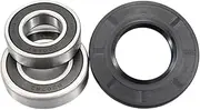 Drum Washing Machine Water Seal（47 * 88 * 10/12）+Bearings 2 PCs（6206 6207） Oil Seal Sealing Ring Parts，Compatible for Midea