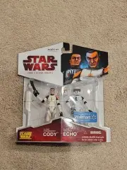 Star Wars Clone Wars 2 Pack Clone Commander Cody / Trooper Echo Walmart Exclusi