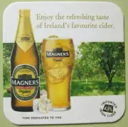 MAGNERS IRISH CIDER small COASTER, Mat with Bottle & Glass, IRELAND