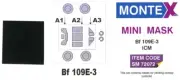 Montex 1/72 MESSERSCHMITT Bf-109E-3 CANOPY & WHEELS PAINT MASK ICM Models