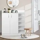 Artiss Shoe Cabinet Shoes Storage Rack 21 Pairs White Organiser Shelf Cupboard