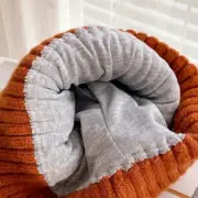 Solid Color Casual Cute Wool Knit Hat for Cat Ears Hats Ear for Protection Hat C