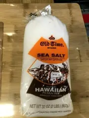 Five (5 bags) Old Time Brand Hawaiian Sea Salt 2 Lb 32 oz.