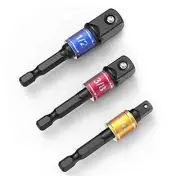 Impact Grade Socket Wrench Adapter Extension Set Turns Power Drill Into High