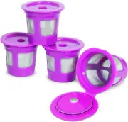 Reusable K Cup Coffee Filters - Refillable Pod Capsules with Mesh Strainer, 4-Pa