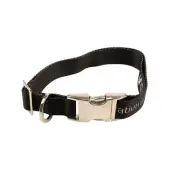 NIB HERON PRESTON Black NASA Logo Dog Collar Size L $260