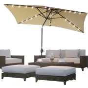 Arcadia Furniture Umbrella 3 Metre Umbrella with Solar LED Lights Garden Yard