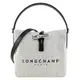 LONGCHAMP ROSEAU系列帆布LOGO字母兩用水桶包(小/帆布白)