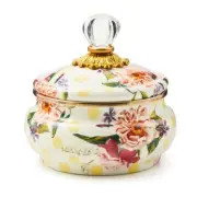 Brand New Mackenzie Childs Floral Squashed Pot