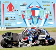 1/12 Decals for COLIN EDWARDS YAMAHA M1 INDIANAPOLIS 2010 DECAL TBD94
