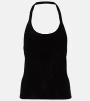 [Stouls] Stouls Cherry halterneck suede top AU 16 black