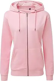 [Asquith And Fox] Asquith & Fox AQ081 Women's Zip-Through Organic Hoodie - Soft Pink - L