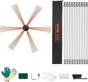 VEVOR 10 m Chimney Sweep Kit, w/ 10 Reinforced Nylon Flexible Rods, Ergonomic Chimney Cleaning Brush, 360-Degree Brush Chimney Cleaner, Rich Accessories for Fireplace Flue Home Use Fits Most Pipes
