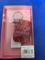 Liz Claiborne Key Ring Coin Beaded Case Initial K