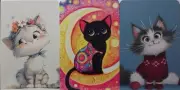 Swap cards Modern playing card back set of 3 Sweet comical Cats