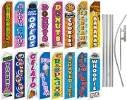 Dessert Swooper Feather Flutter Flag Pole Kit Food Concessions