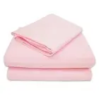 100% Natural Cotton Jersey Knit Sheet Set, Pink, Soft Breathable, for Girls