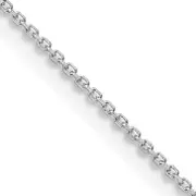 22 Inch Sterling Silver Rhodium-Plated 1mm 8 Sided Diamond-Cut Cable Chain