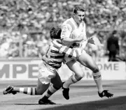 Kevin Mccormack Of St Helens Is Tackled By Scott Wilson Of Halifax 1987 Photo
