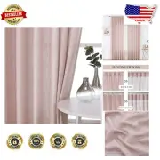 Luxury Pink Pinch Pleated Window Curtains - 102” Light Filtering Pair for Home