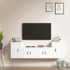 TV Cabinet Set 4 Piece Wall TV Stand Entertainment Unit Engineered Wood vidaXL