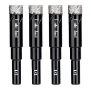 SWZHAI Dry Diamond Drill Bits Set 4 Pack 1/2 inch, Diamond Hole Saw Kit Round...