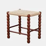 LYXWGRZD Dining Bench, Woven Wood Bench, Entryway Bench, Dining Room Bench with Rounded Corner, Table Benches, Breathable Surface, Bench end of Bed(Brown,46cm/18.1in)