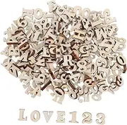 TEHAUX 200pcs DIY Wooden Letters Numbers for Wall Crafts Projects Home Decor Early Learning