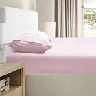 Ramesses 2000TC Bamboo Embossed Fitted Sheet Pillowcase Set Pink Double