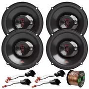 4x JBL 6.5" 225W Max 3-Way Car Audio Speakers W/50 Feet Wire, 4x Speaker Harness (for: Mazda)