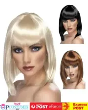 Short Glam Blunt Bob Costume Wig Fringe Celebrity 1920s Flapper Pop Star