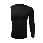 Mens Single Sleeve Compression Shirts One Arm 1/2 Long X-Large Black-left Long