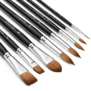 Sable Watercolor Brushes Professional 8Pcs Kolinsky Sable Brush Set Variety S...