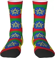 [EdWal] Soft Flag of Ethiopia print Moisture Wicking Socks Sports Socks for Men and Women Warm thermal Boot Hiking Socks