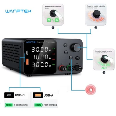 Adjustable DC 0-30/120V 5/10A Lab Power Supply Variable Signal Bench Switching