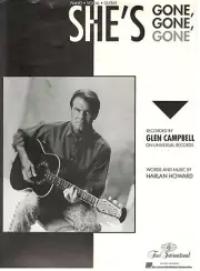 GLEN CAMPBELL "SHE'S GONE, GONE, GONE" SHEET MUSIC-PIANO/VOCAL/GUITAR-RARE-NEW!!