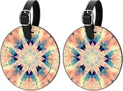 [YTYVAGT] Luggage Tags for Suitcases,Travel Tags for Luggage,Fantasy Abstract Geometry,2-Pc