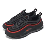 【NIKE 耐吉】休閒鞋 AIR MAX 97 男鞋 女鞋 黑 紅 氣墊 夜光 情侶鞋(921826-018)