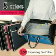 Expanding File Folder Organizer Document Bags A4 Paper Holder 13 Pockets