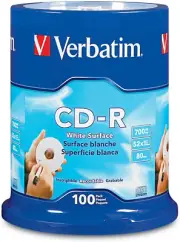 CD-R Blank Discs 700MB 80 Minutes 52X Recordable Disc for Data and Music with Bl