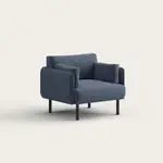 Recess Single Sofa | Office Sofa | Collaboration | Office Lounge, Deep Ocean Blue