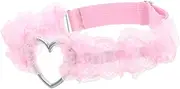 [BESPORTBLE] Fashionable Bridal Legs Elastic Lace Band Tennis Anklet for Women Prevents Chafing Pink