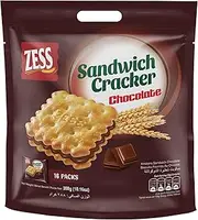 ZESS Chocolate Sandwich Crackers, Chocolate Biscuit Sandwiches Cookie 16 Individually Wrapped Packs Office and Kids Snack On the Go Snack For School Trip 288g