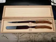 Laguiole knife / spatula set In Wood Box