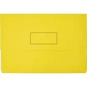 Marbig Slimpick Document Wallet Foolscap Yellow Pack 50