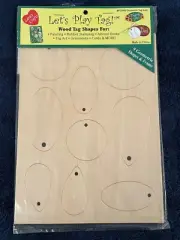 New! Lara's Crafts Unfinished Wood Geometric Tag Asst. Painting Stamping Tag Art