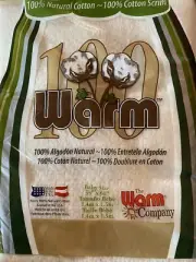 Warm Company 100% Cotton Scrim Quilt Batting - Baby Crib Size 55X60 made in USA