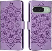 shingtomua for Google Pixel 9/Pixel 9 Pro 6.3" Case Wallet with Card Holder Kickstand Magnetic Soft Leather Flip Fold Case for Google Pixel 9 Cover (Purple)